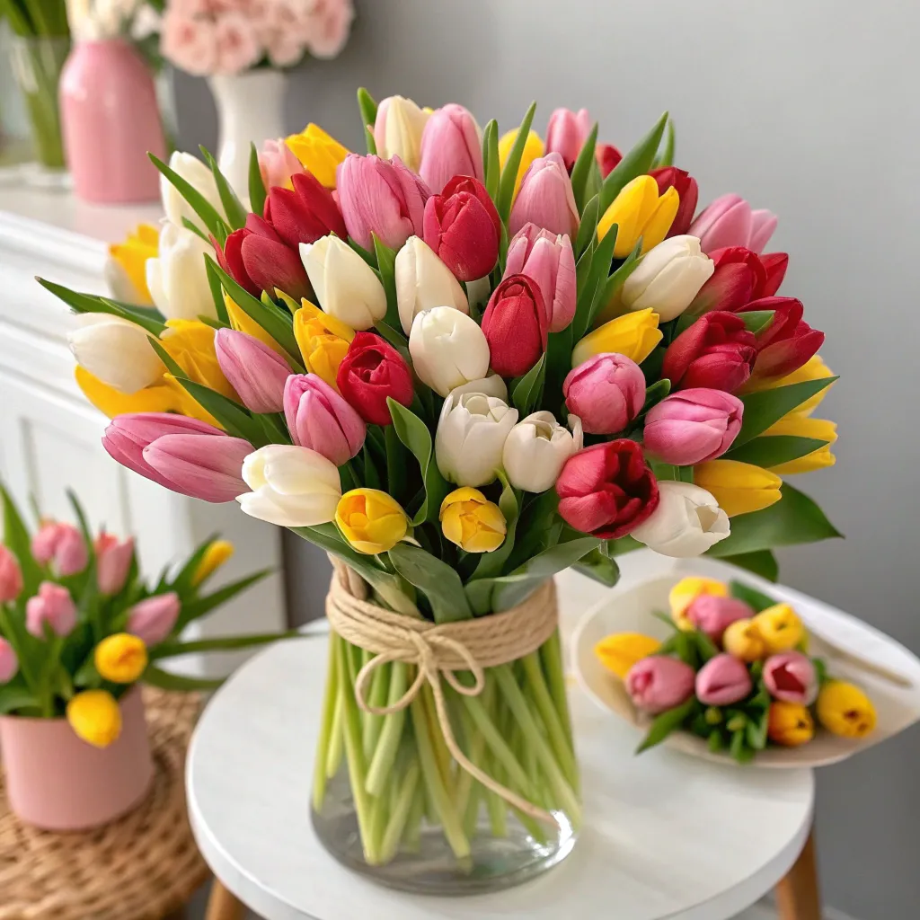 Charming tulip display for events